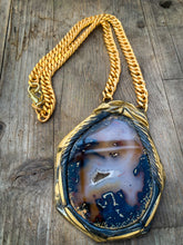 Load image into Gallery viewer, Adina Mills Brown &amp; Black Geode Slice Amulet
