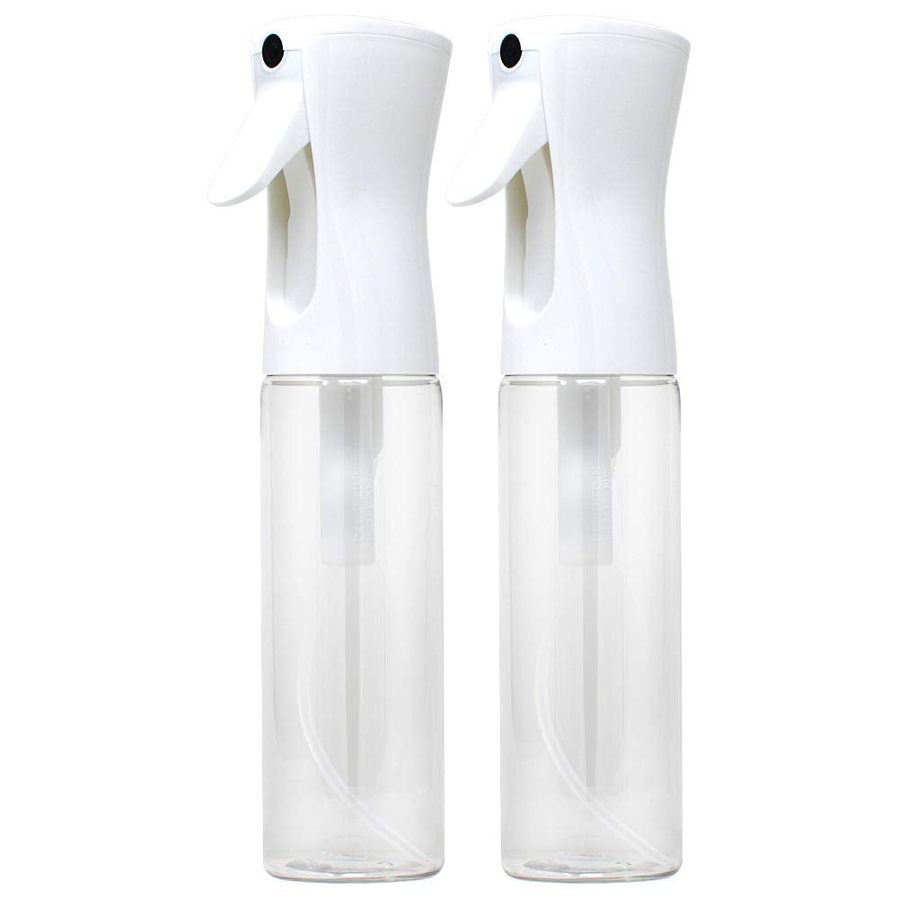 Flairosol Spray: two spray bottles with white nozzles and clear containers.